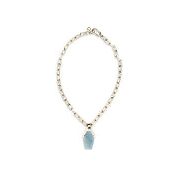 La Double J Light Blue Brass Necklace