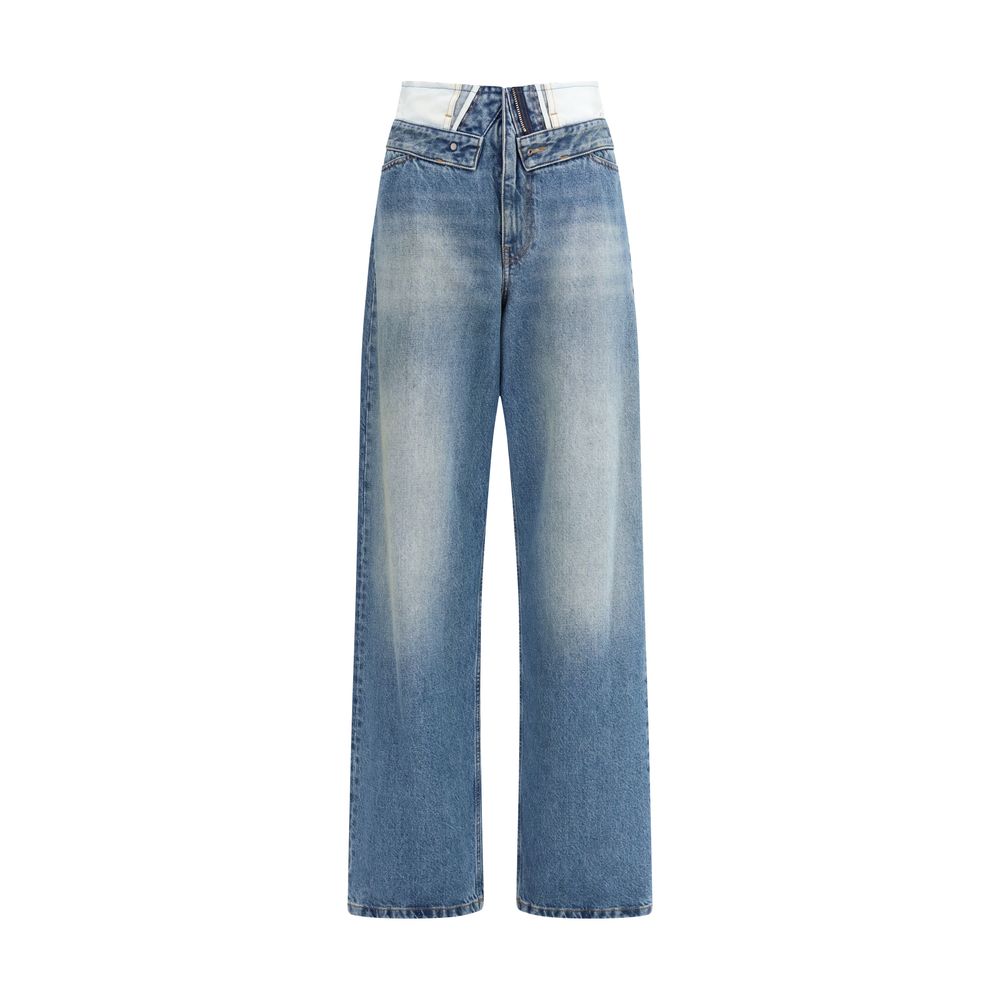 MM6 Blue Cotton Straight-Leg Jeans