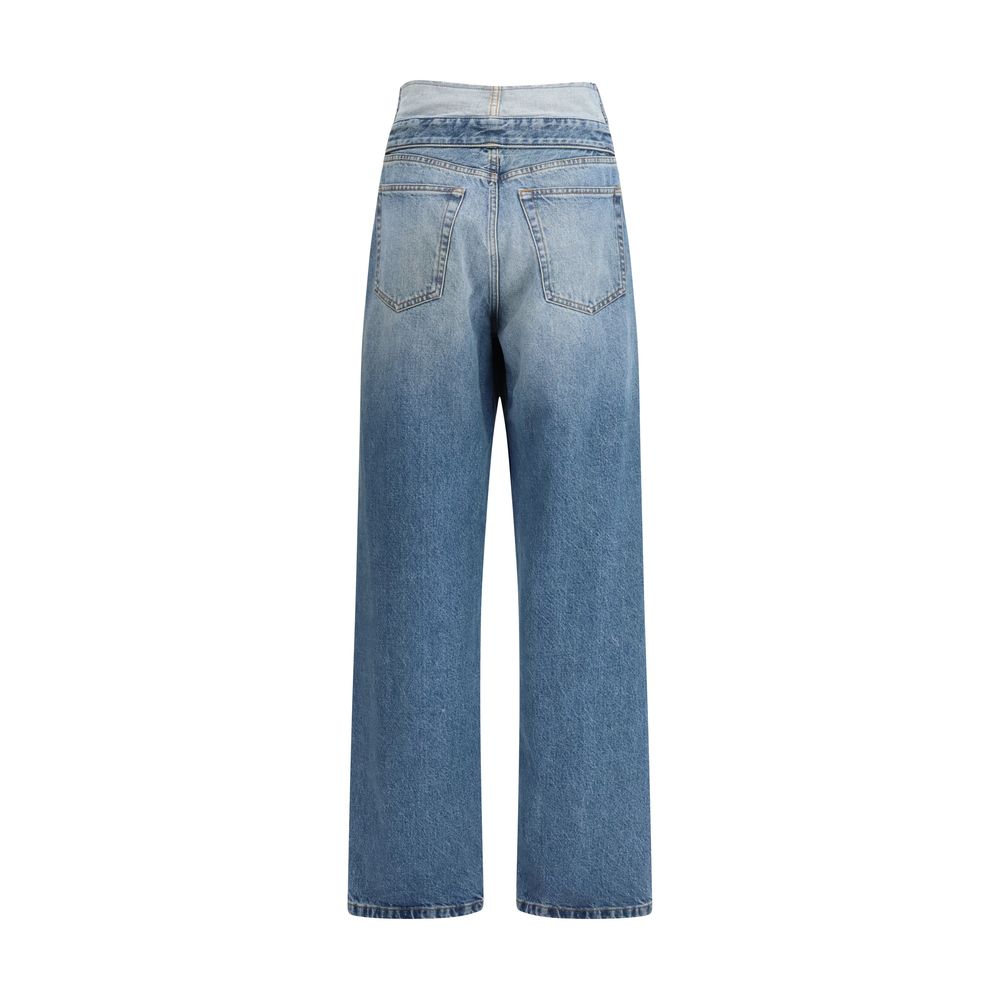 MM6 Blue Cotton Straight-Leg Jeans