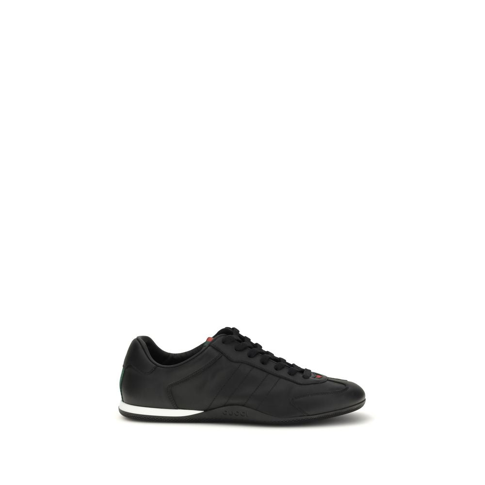 Gucci Black Calf Leather Bos Taurus Low Top Sneakers