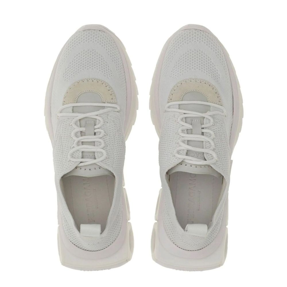 Salvatore Ferragamo White Nylon Athletic Sneakers