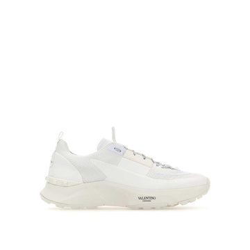 Valentino Garavani White Fabric Athletic Sneakers