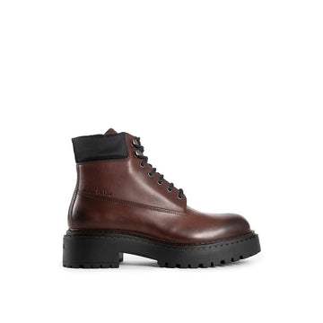Prada Brown Calfskin Lace-Up Boots