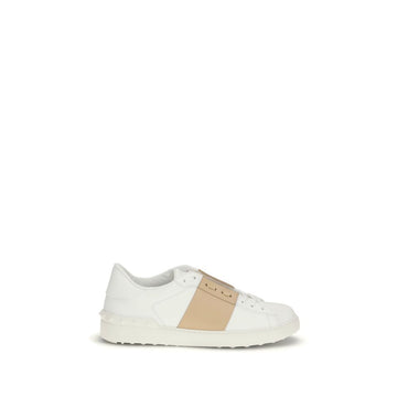 Valentino Garavani White Calf Leather Bos Taurus Low Top Sneakers