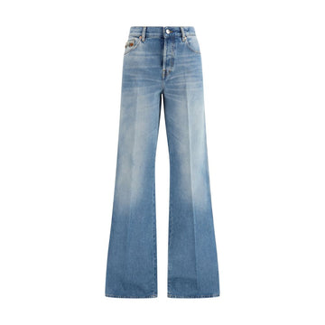 Gucci Blue Cotton Flared Jeans
