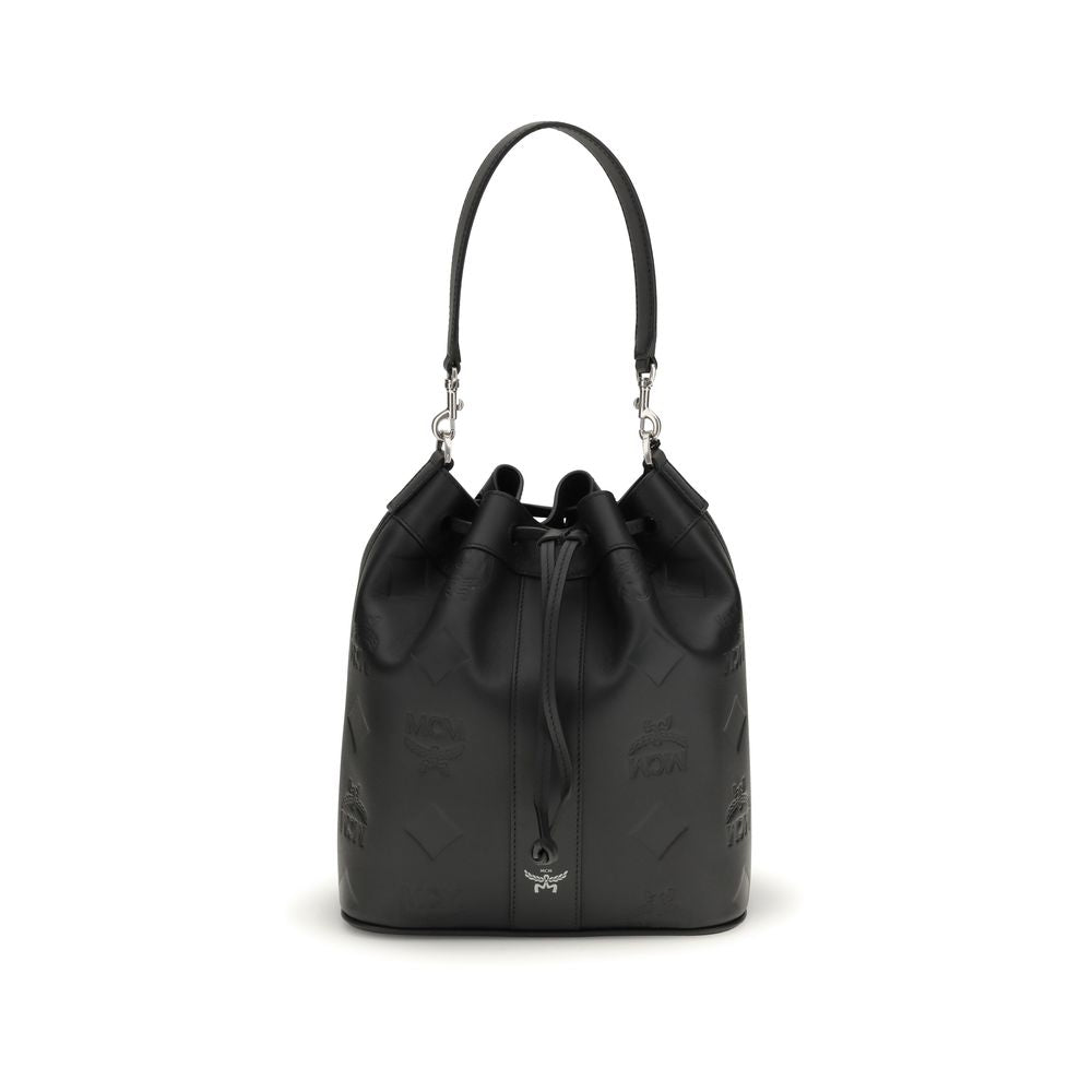 MCM Black Calf Leather Bos Taurus Backet Bag