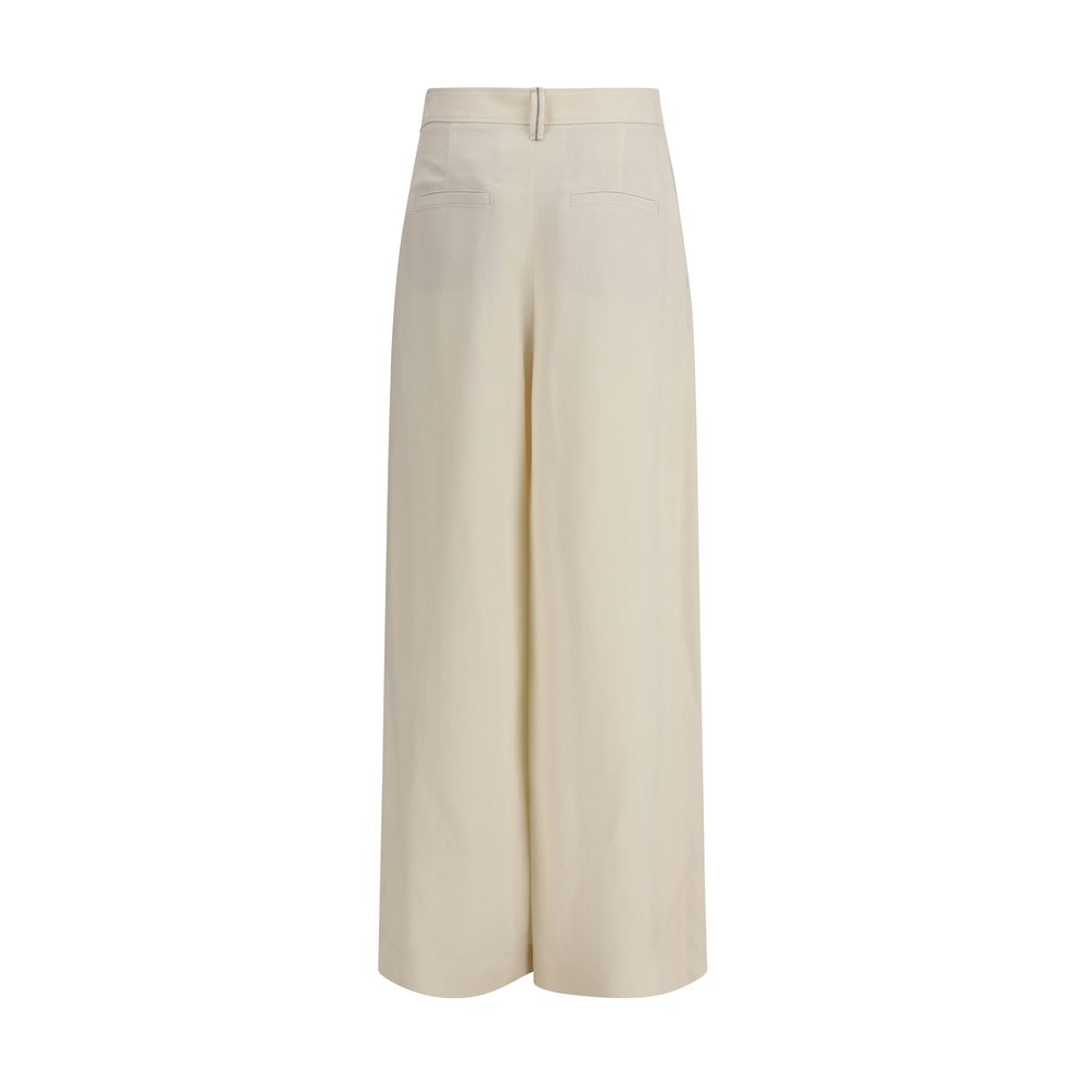 Brunello Cucinelli Beige Viscose Casual Pants