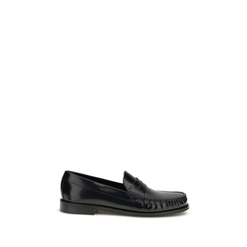 Tom Ford Black Calf Leather Bos Taurus Slip-On Loafers