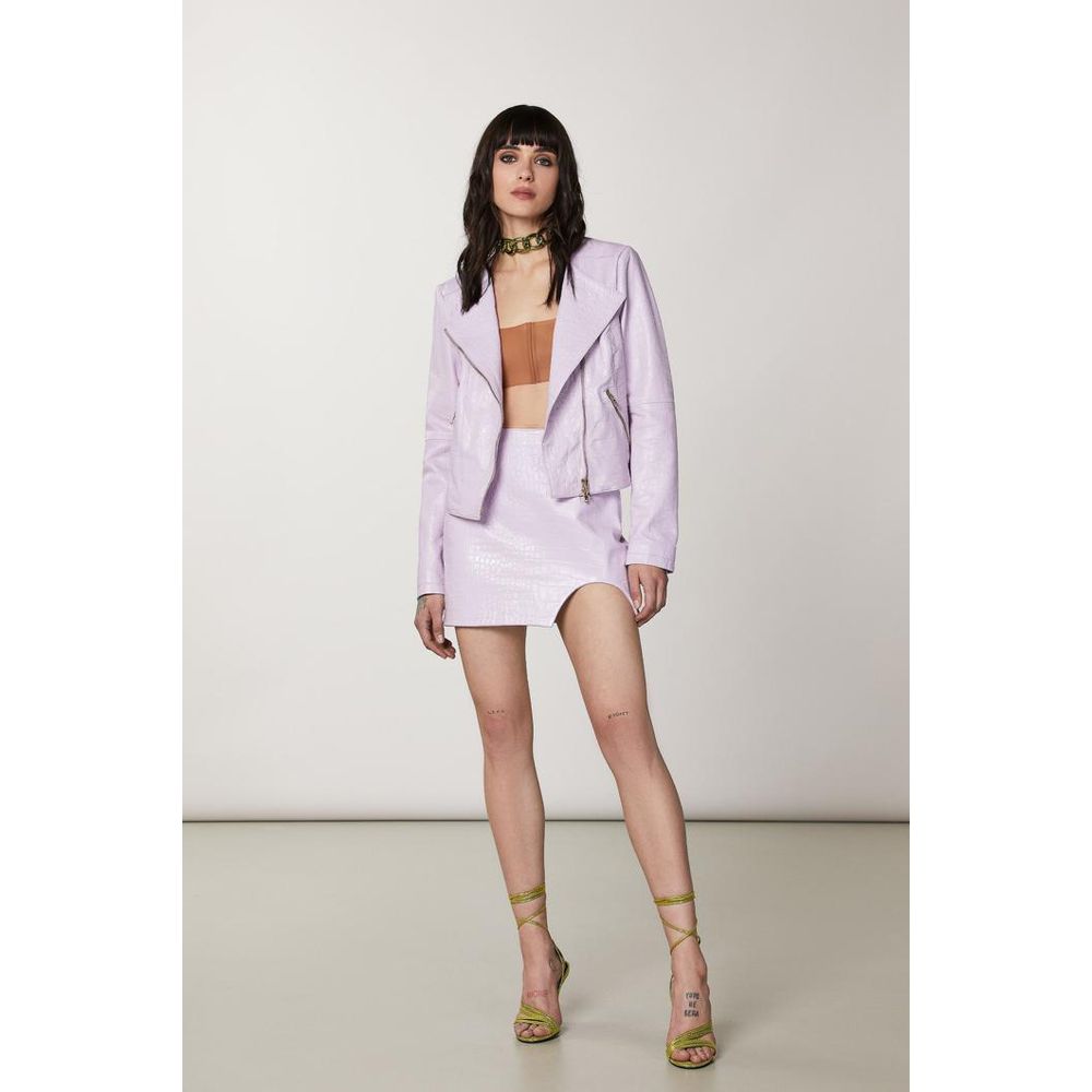 Patrizia Pepe Purple Leather Mini Skirt
