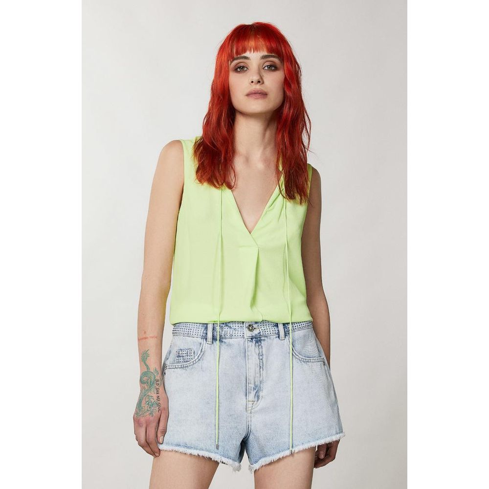 Patrizia Pepe Yellow Viscose Short And Mini Shorts