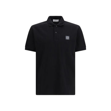 Stone Island Black Cotton Polo Shirt