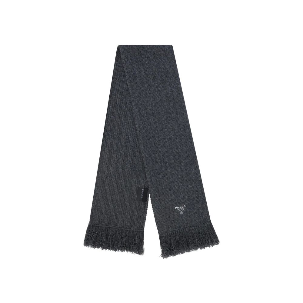 Prada Gray Cashmere Scarf
