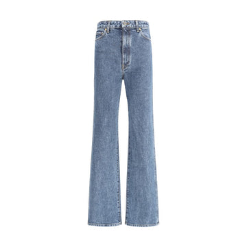 Khaite Blue Cotton Flared Jeans