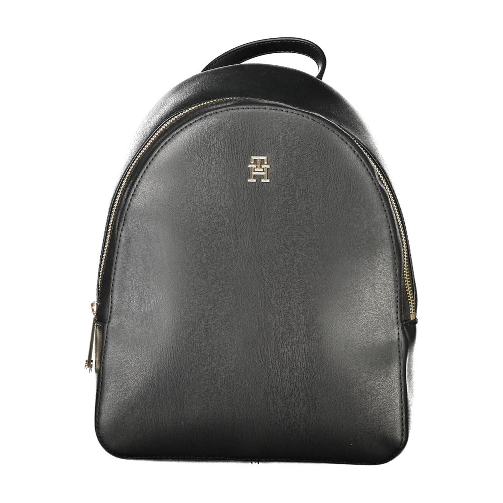 Tommy Hilfiger Black Polyurethane Women Backpack