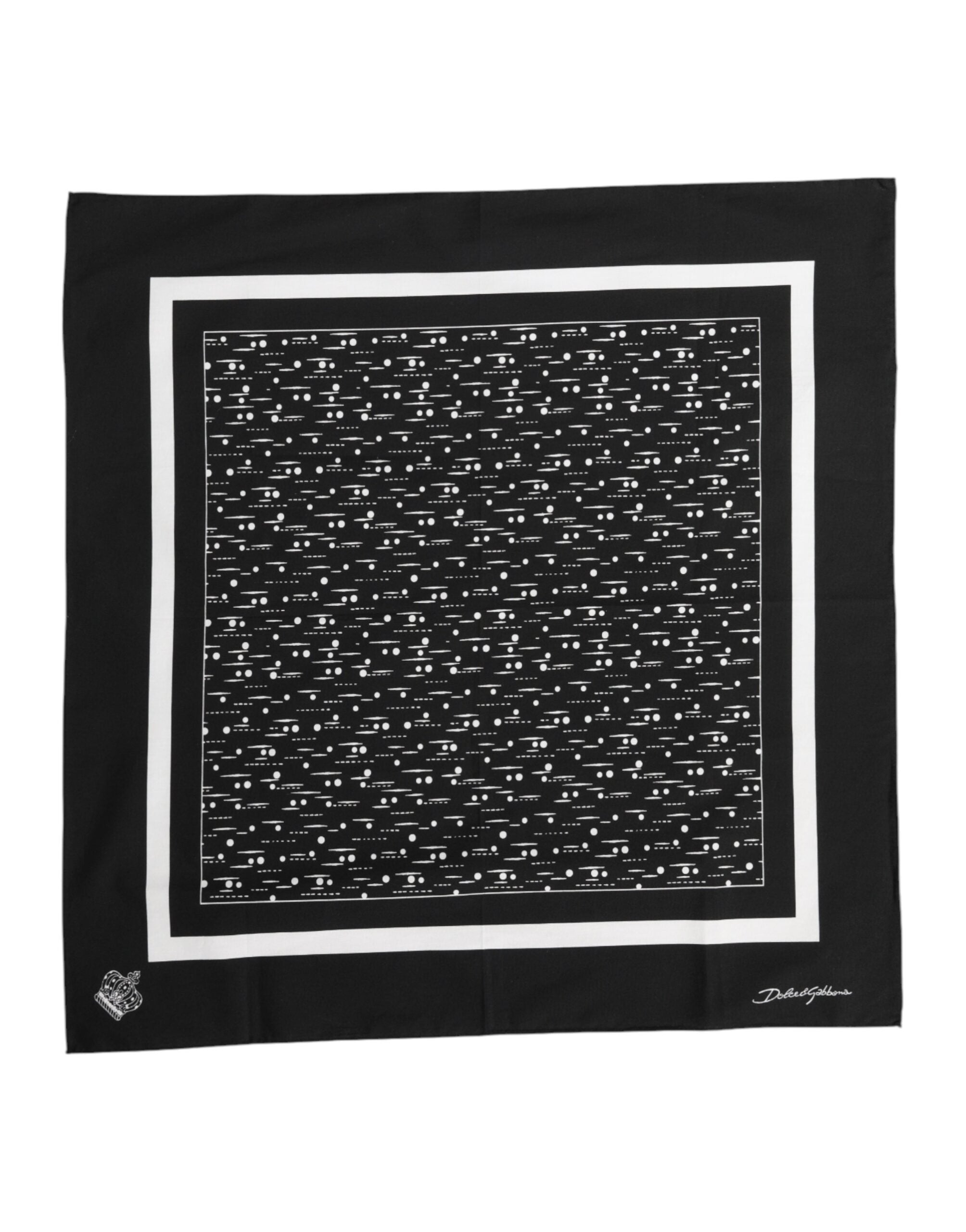 Dolce & Gabbana Black And White Cotton Foulard
