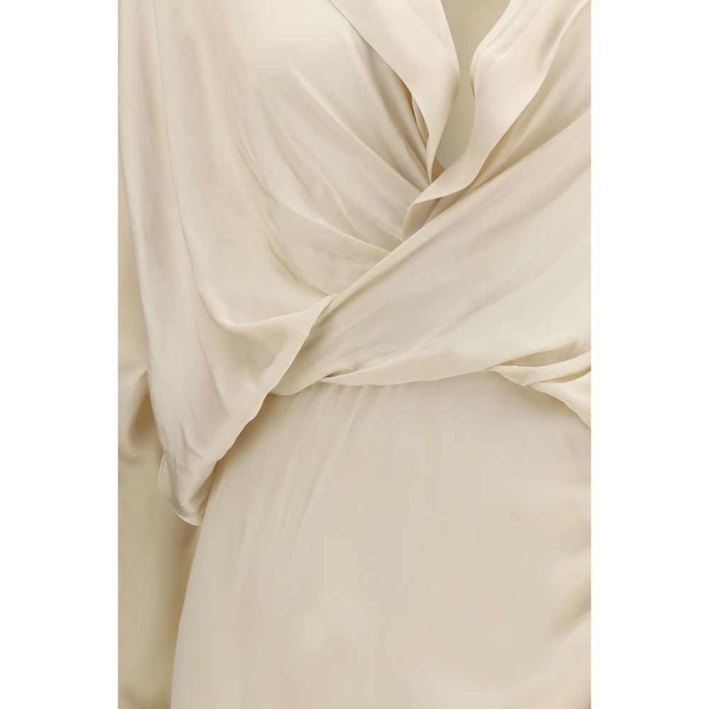 The Andamane Cream Viscose Casual Dress