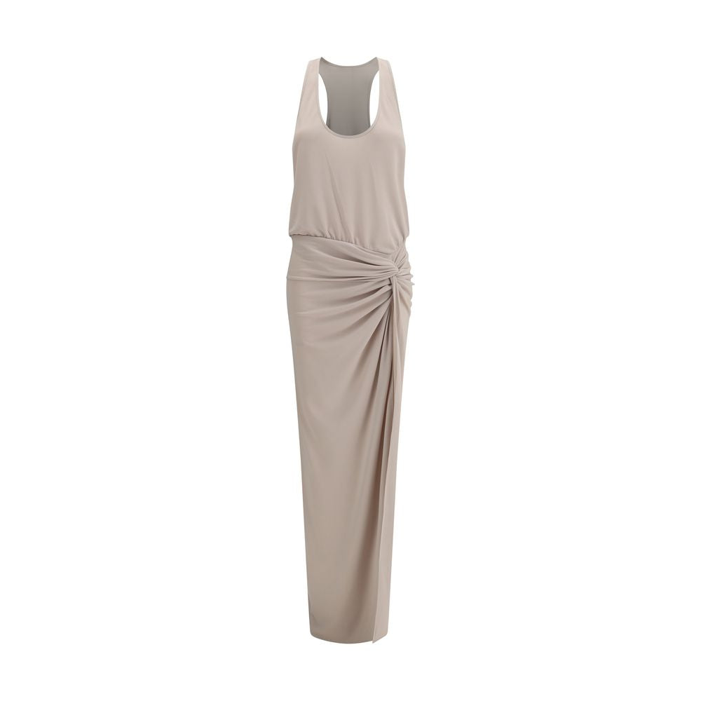 The Andamane Gray Polyester Long Dress