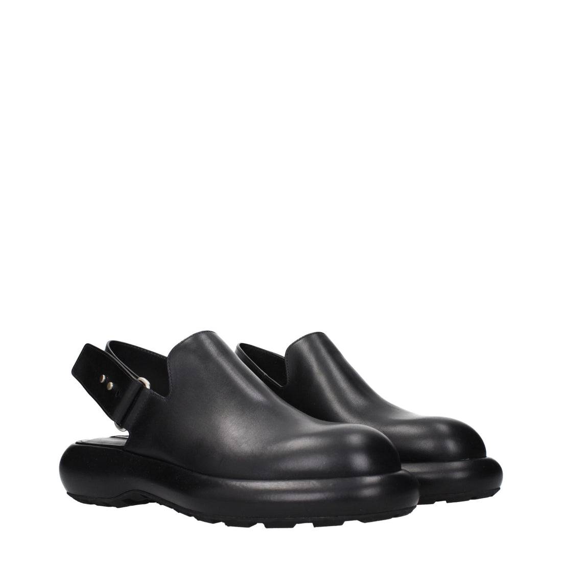 Jil Sander Black Leather Clogs