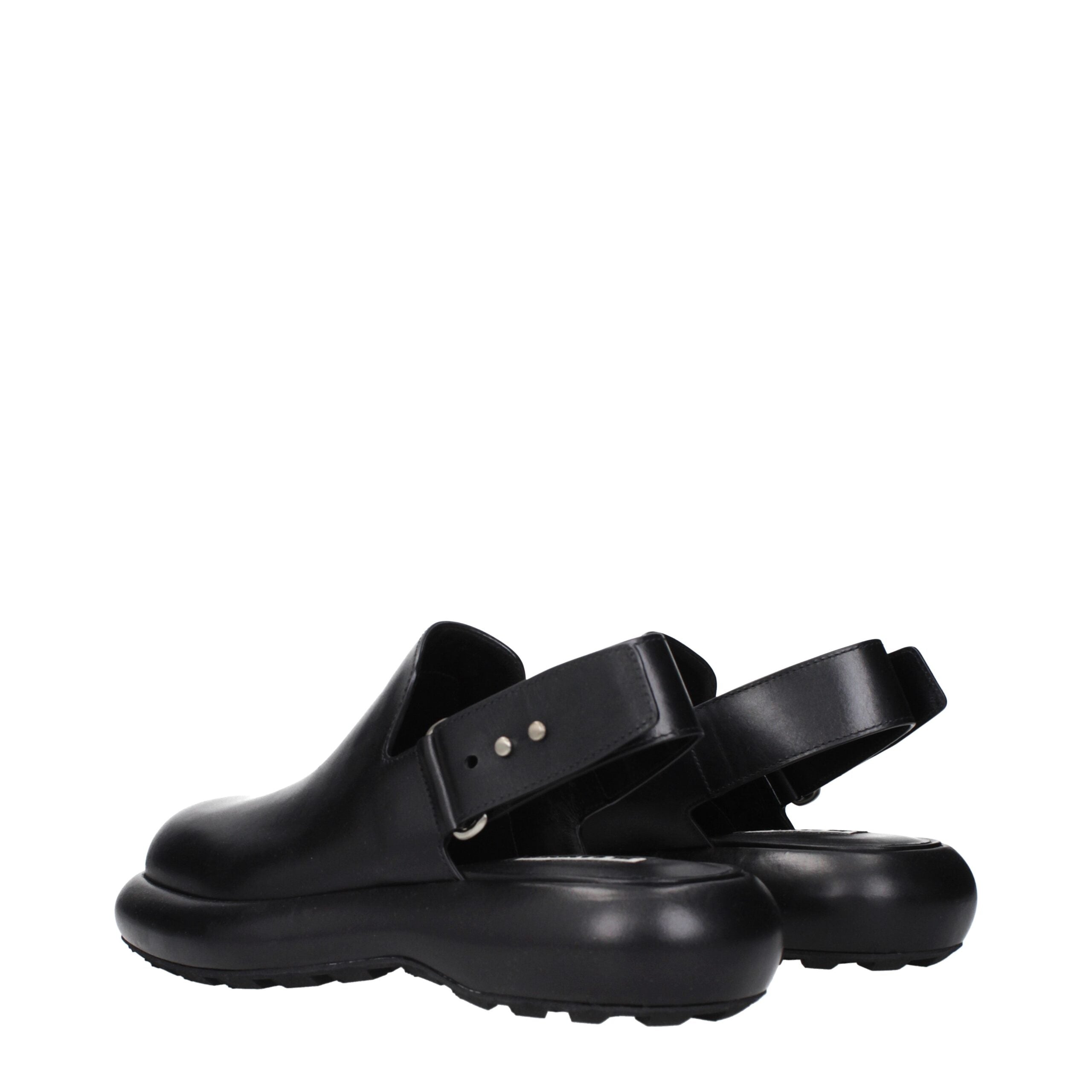 Jil Sander Black Leather Clogs