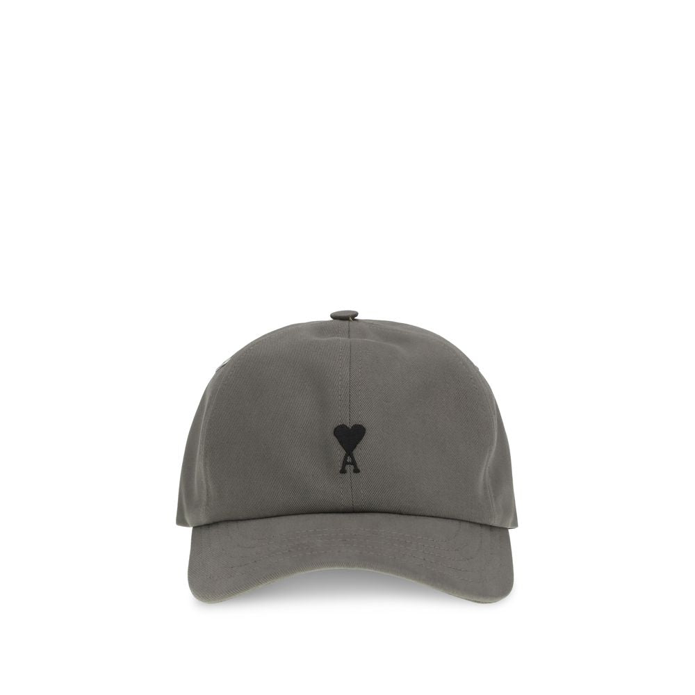 Ami Paris Gray Cotton Cap (Baseball Hat)