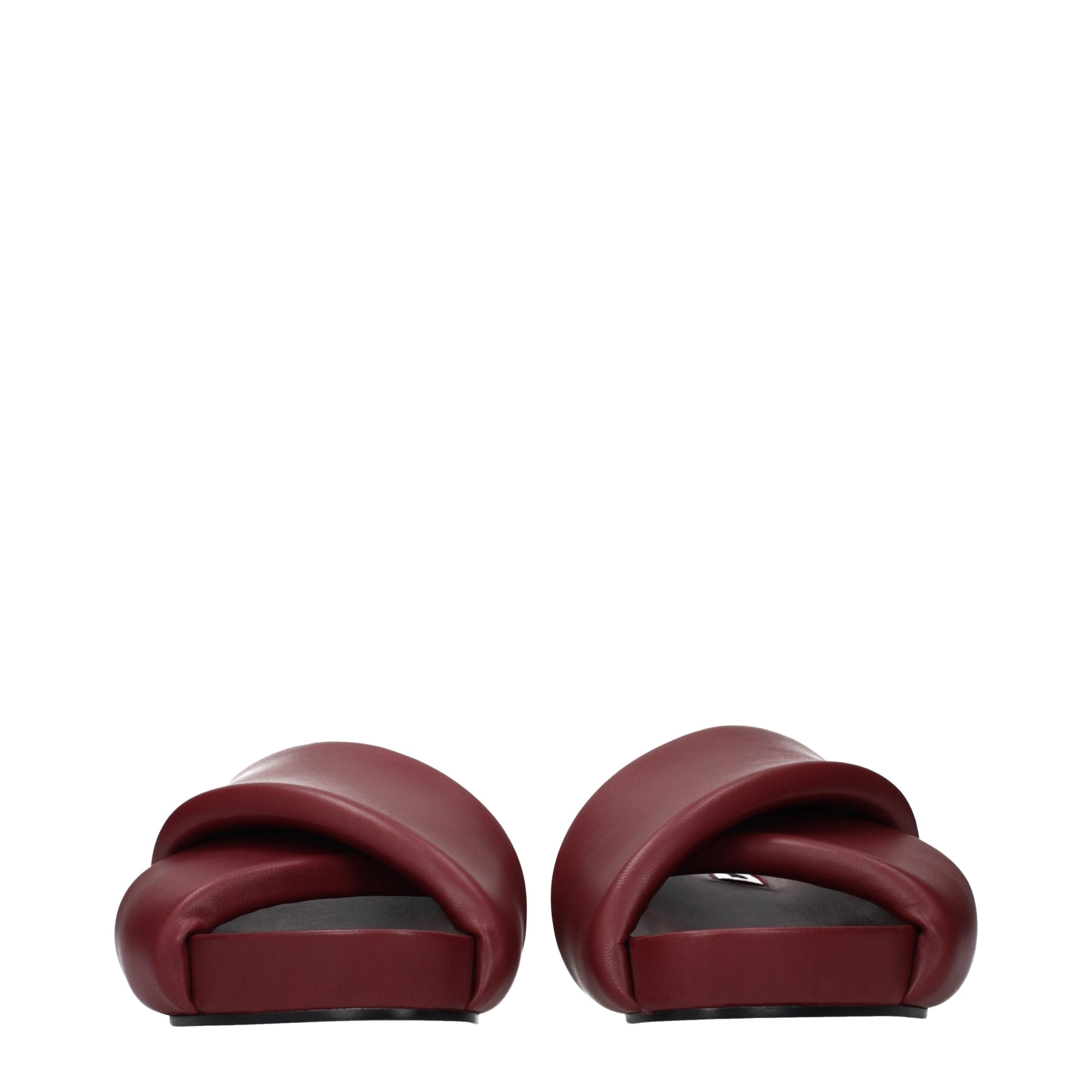 Jil Sander Red Leather Slippers