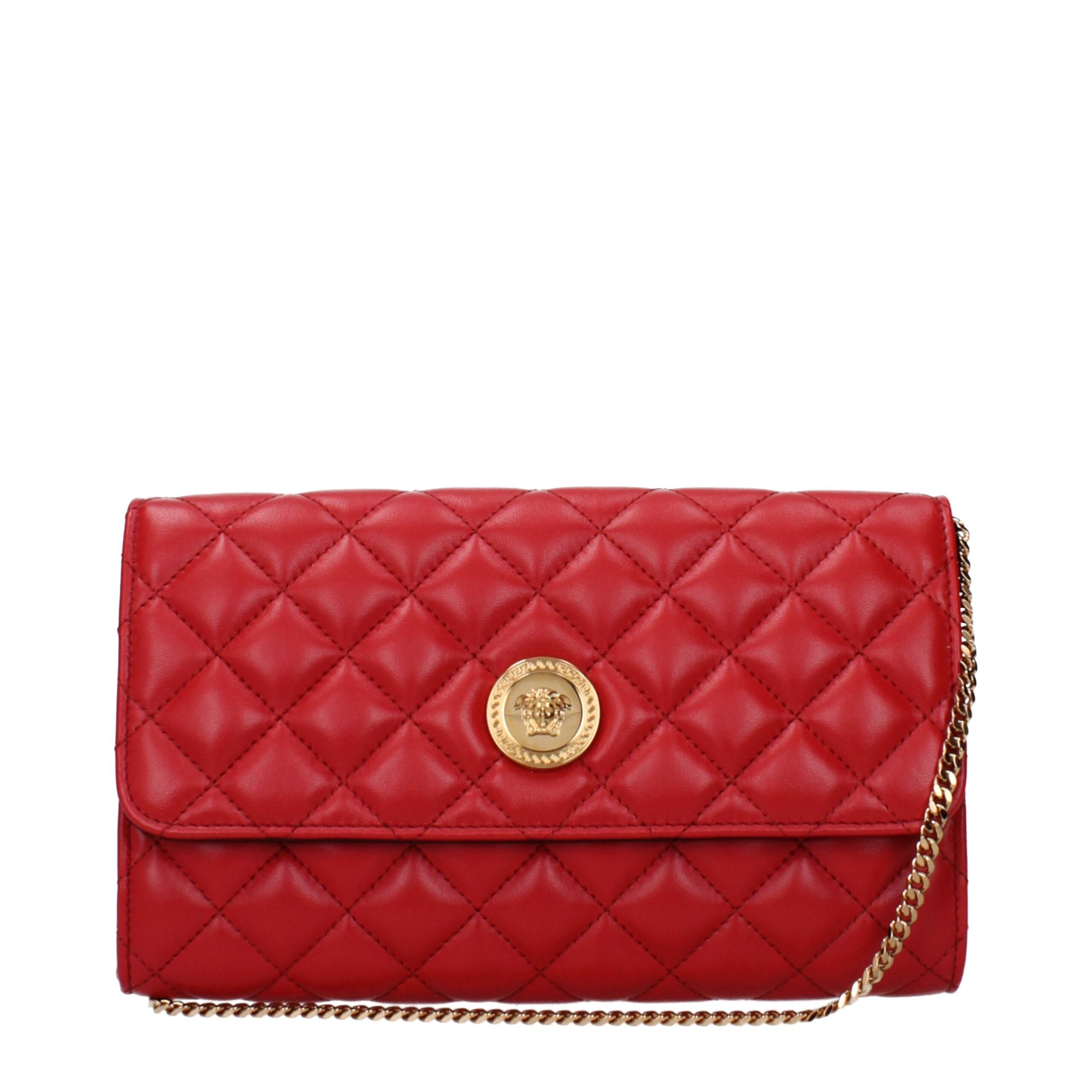 Versace Red Leather Clutch Bag