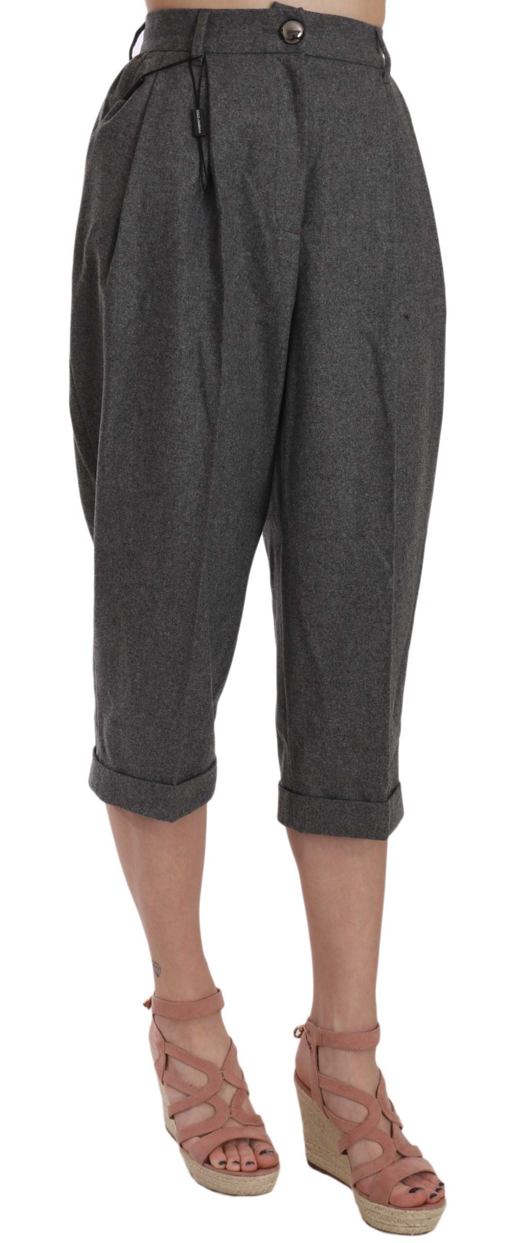 Dolce & Gabbana Wool Cropped Trouser Pleated Pant - Whispers Of Wisdom Clothing