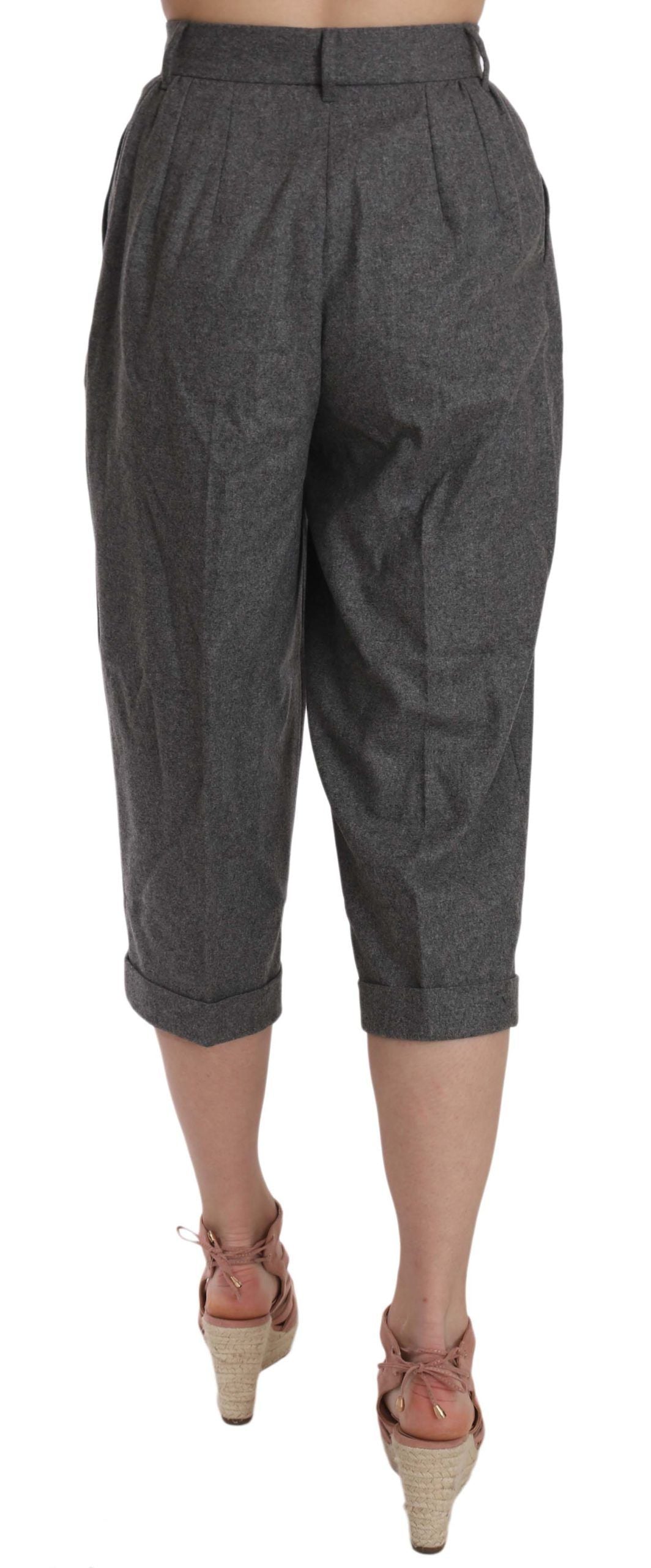 Dolce & Gabbana Wool Cropped Trouser Pleated Pant - Whispers Of Wisdom Clothing