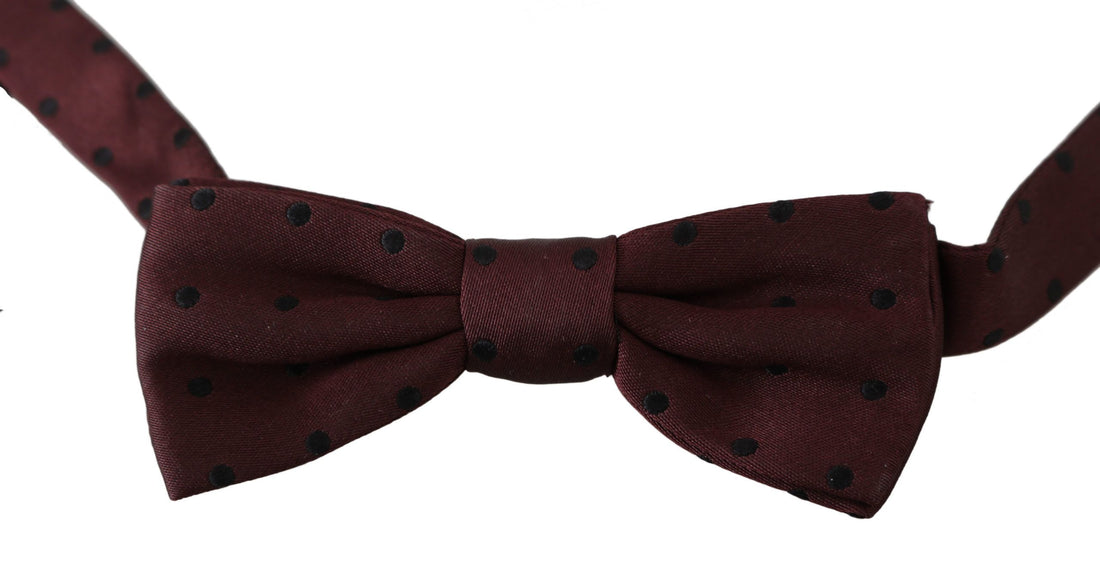 Dolce & Gabbana Purple Dotted Silk Adjustable Neck Papillon Bow Tie - Whispers Of Wisdom Clothing