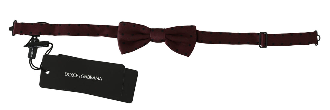 Dolce & Gabbana Purple Dotted Silk Adjustable Neck Papillon Bow Tie - Whispers Of Wisdom Clothing