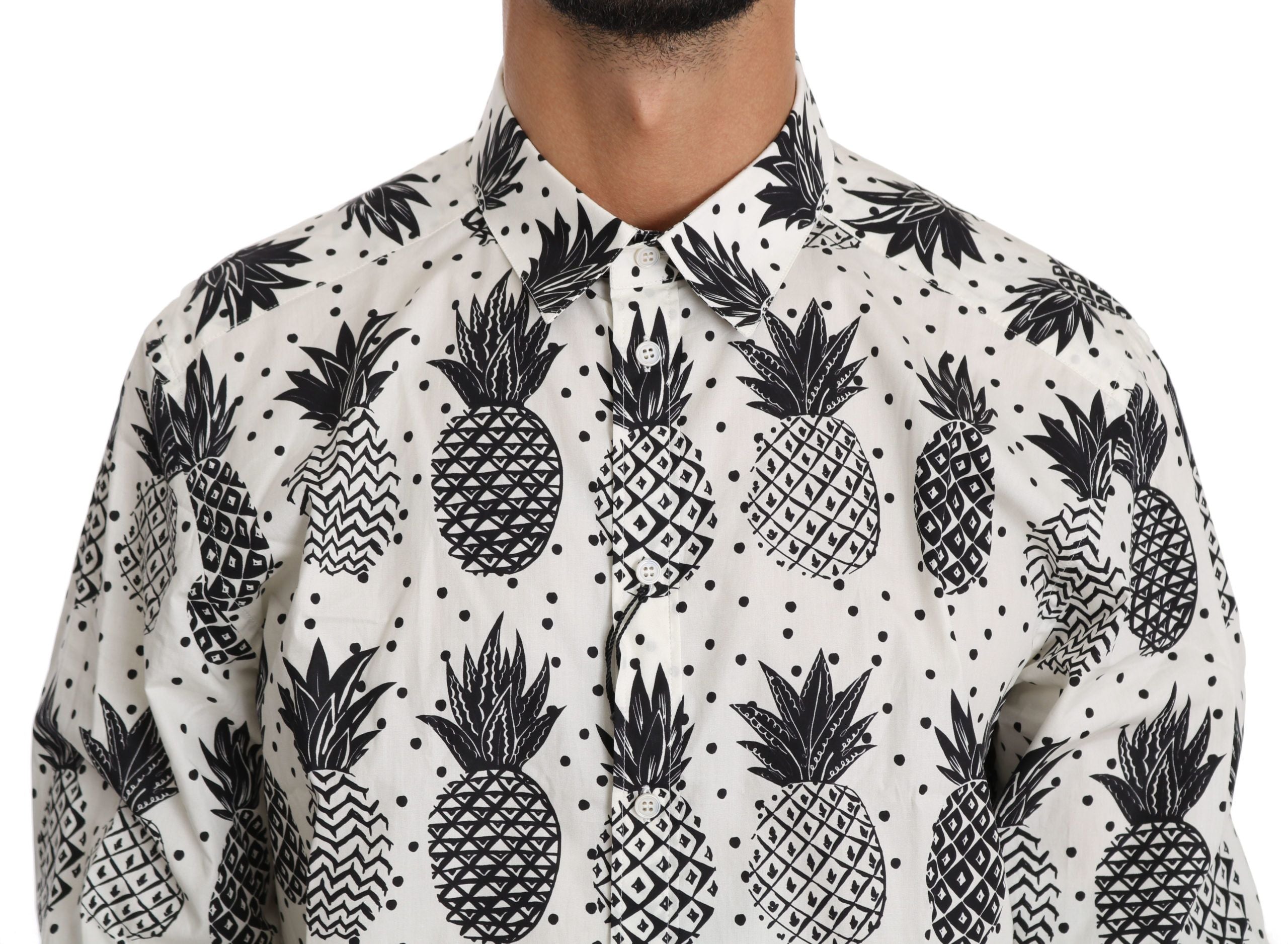 Dolce & Gabbana White Pineapple Cotton Top Shirt - Whispers Of Wisdom Clothing