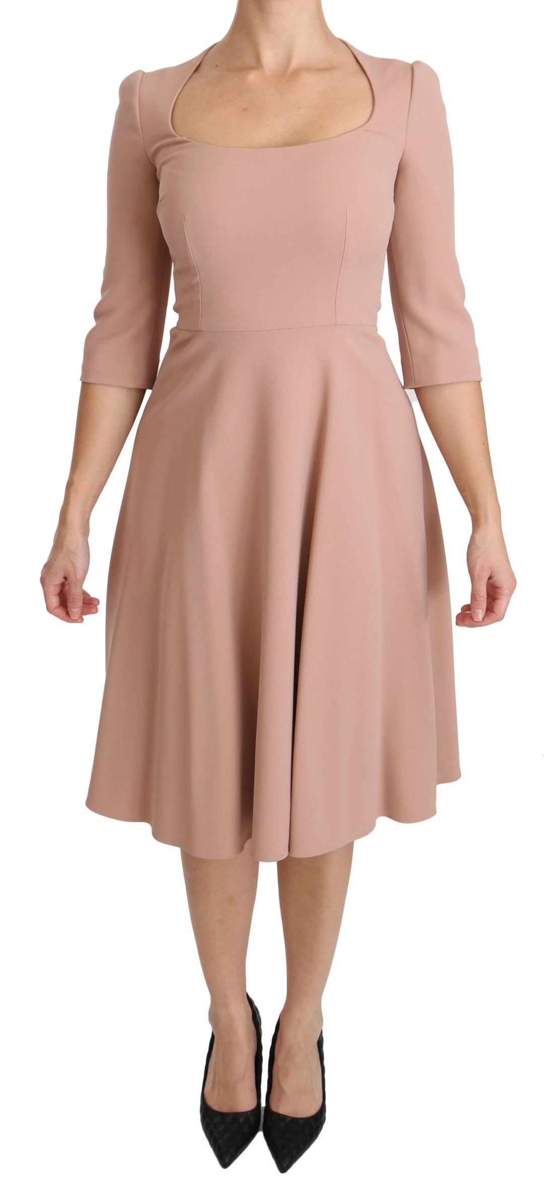 Dolce & Gabbana Pink 3/4 Sleeves A-line Viscose Dress - Whispers Of Wisdom Clothing