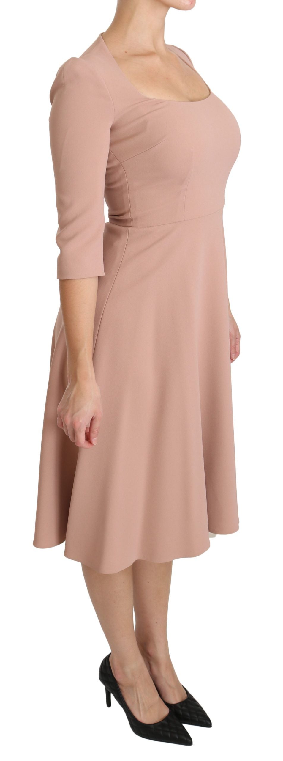 Dolce & Gabbana Pink 3/4 Sleeves A-line Viscose Dress - Whispers Of Wisdom Clothing