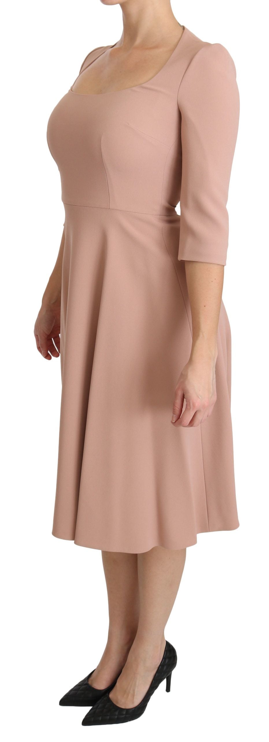 Dolce & Gabbana Pink 3/4 Sleeves A-line Viscose Dress - Whispers Of Wisdom Clothing