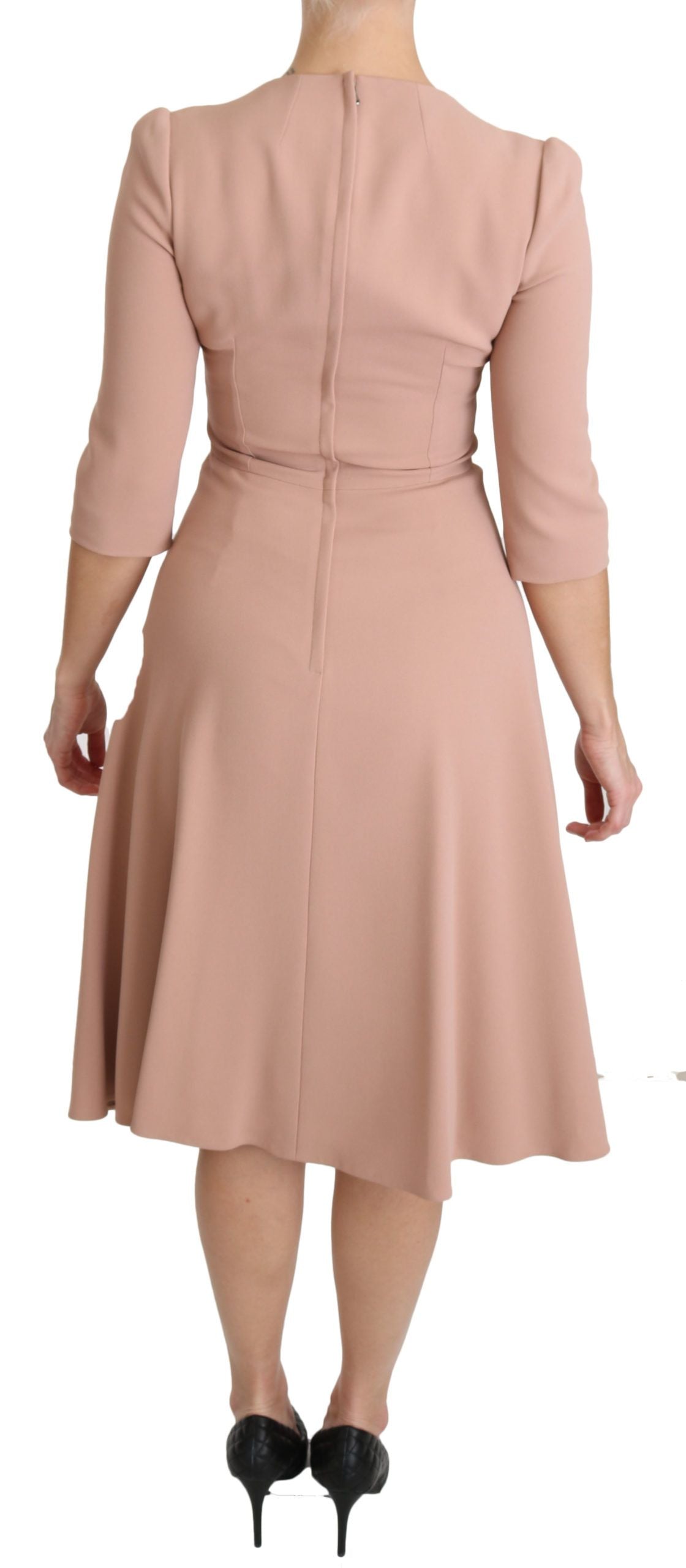 Dolce & Gabbana Pink 3/4 Sleeves A-line Viscose Dress - Whispers Of Wisdom Clothing