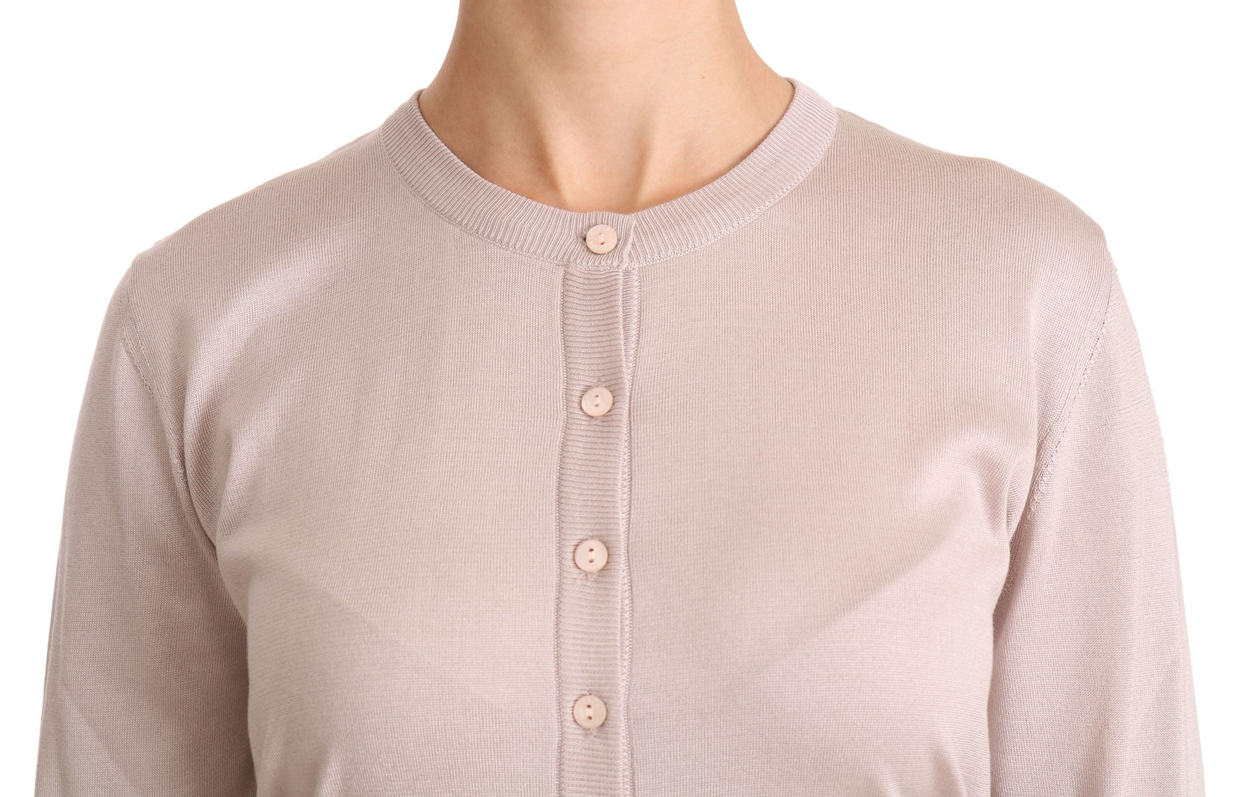 Dolce & Gabbana Silk Pink Long Sleeve Lace Top Sweater - Whispers Of Wisdom Clothing