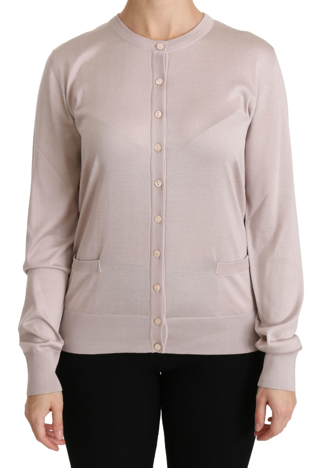Dolce & Gabbana Silk Pink Long Sleeve Lace Top Sweater - Whispers Of Wisdom Clothing