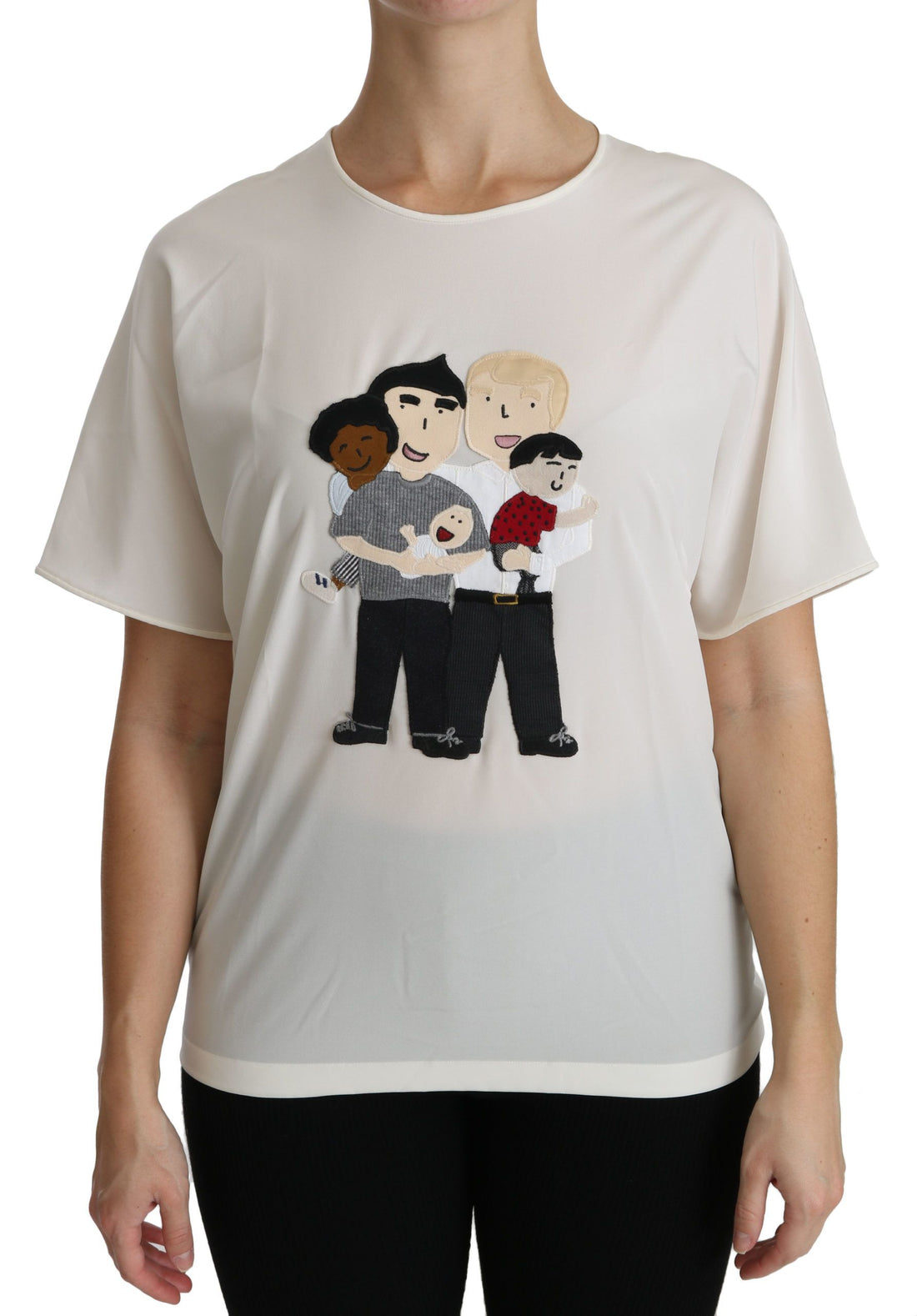 Dolce & Gabbana White #dgfamily Patch Short Sleeve Blouse Top - Whispers Of Wisdom Clothing