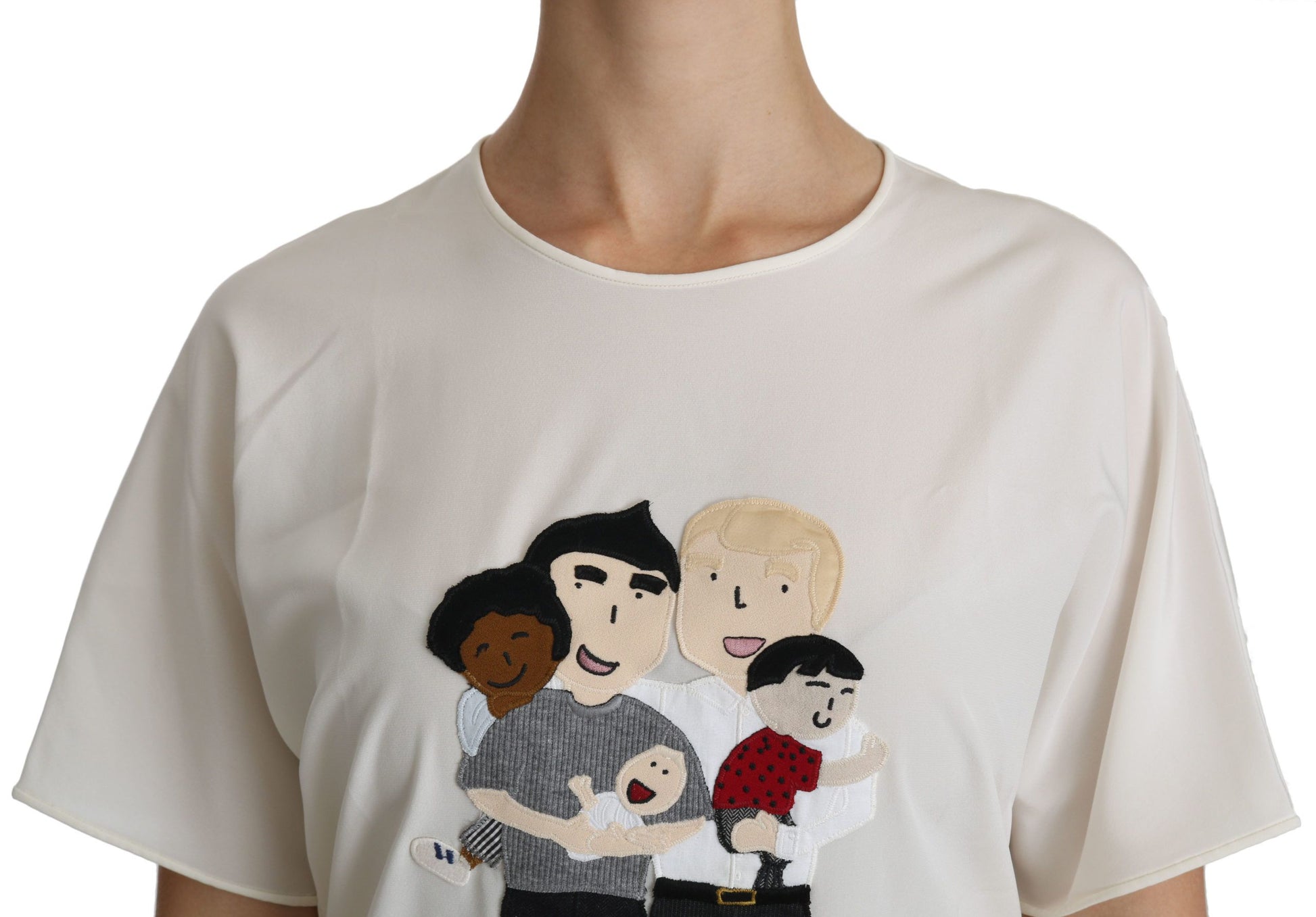 Dolce & Gabbana White #dgfamily Patch Short Sleeve Blouse Top - Whispers Of Wisdom Clothing