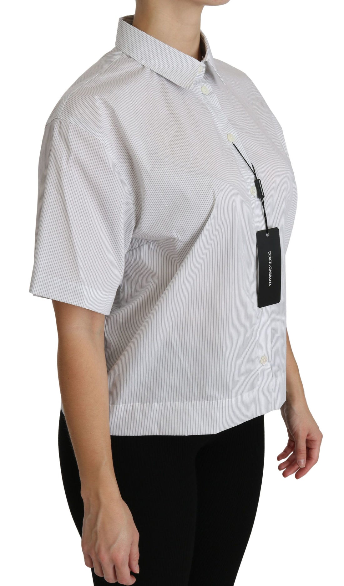 Dolce & Gabbana White Collared Short Sleeve Polo Shirt Top - Whispers Of Wisdom Clothing
