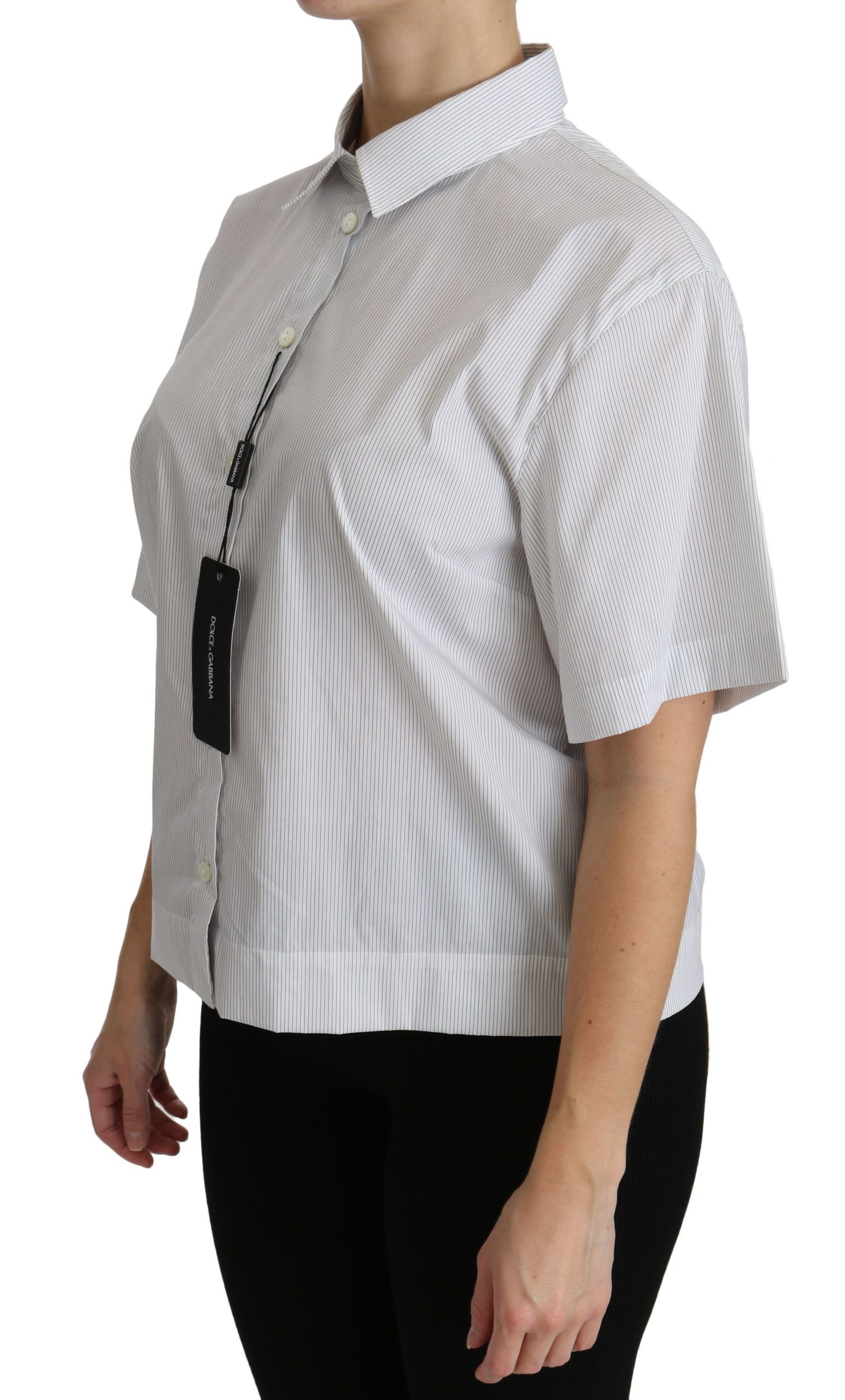 Dolce & Gabbana White Collared Short Sleeve Polo Shirt Top - Whispers Of Wisdom Clothing