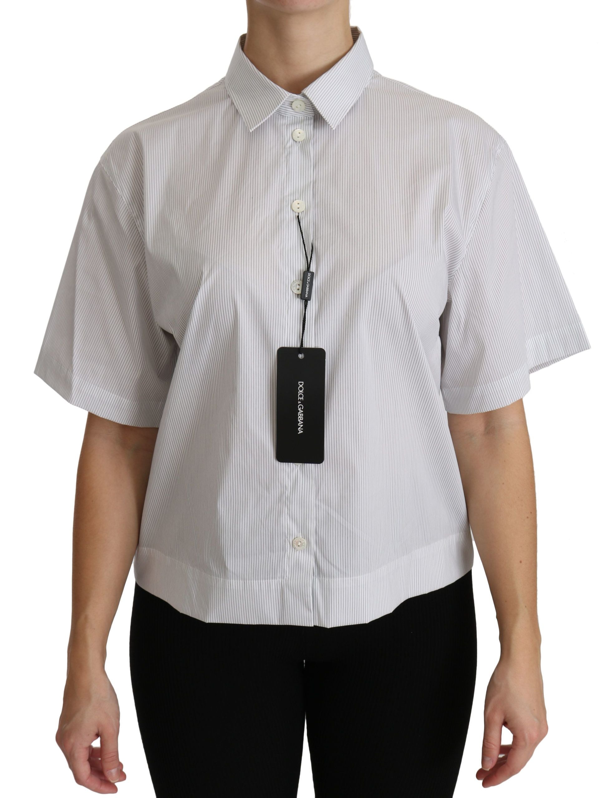 Dolce & Gabbana White Collared Short Sleeve Polo Shirt Top - Whispers Of Wisdom Clothing