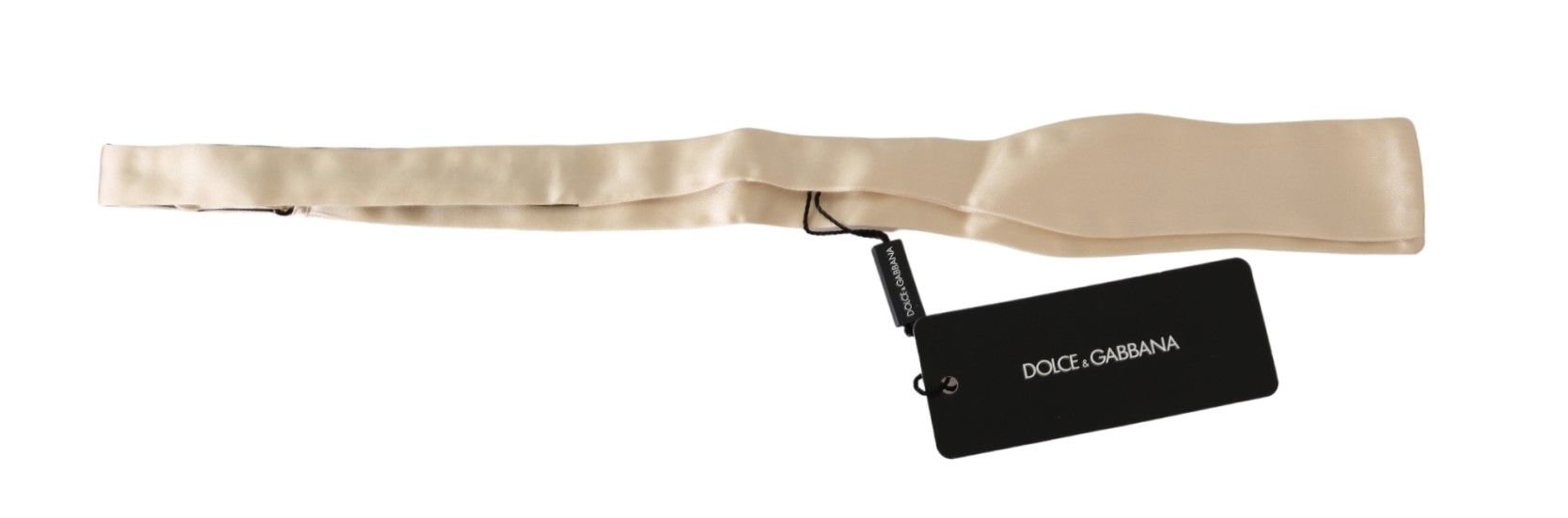 Dolce & Gabbana Beige Slim Skinny Men Necktie 100% Silk Bowtie - Whispers Of Wisdom Clothing