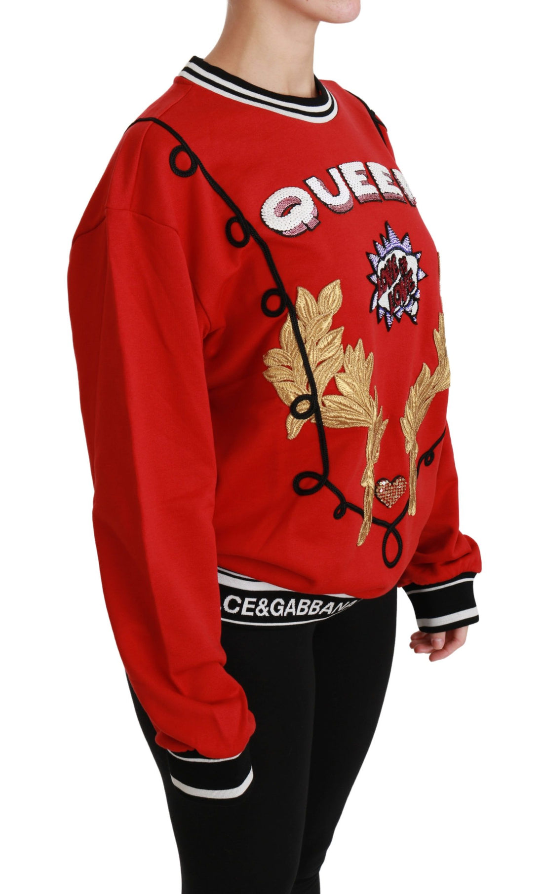 Dolce & Gabbana Red Queen Sequined Love Pullover Sweater - Whispers Of Wisdom Clothing