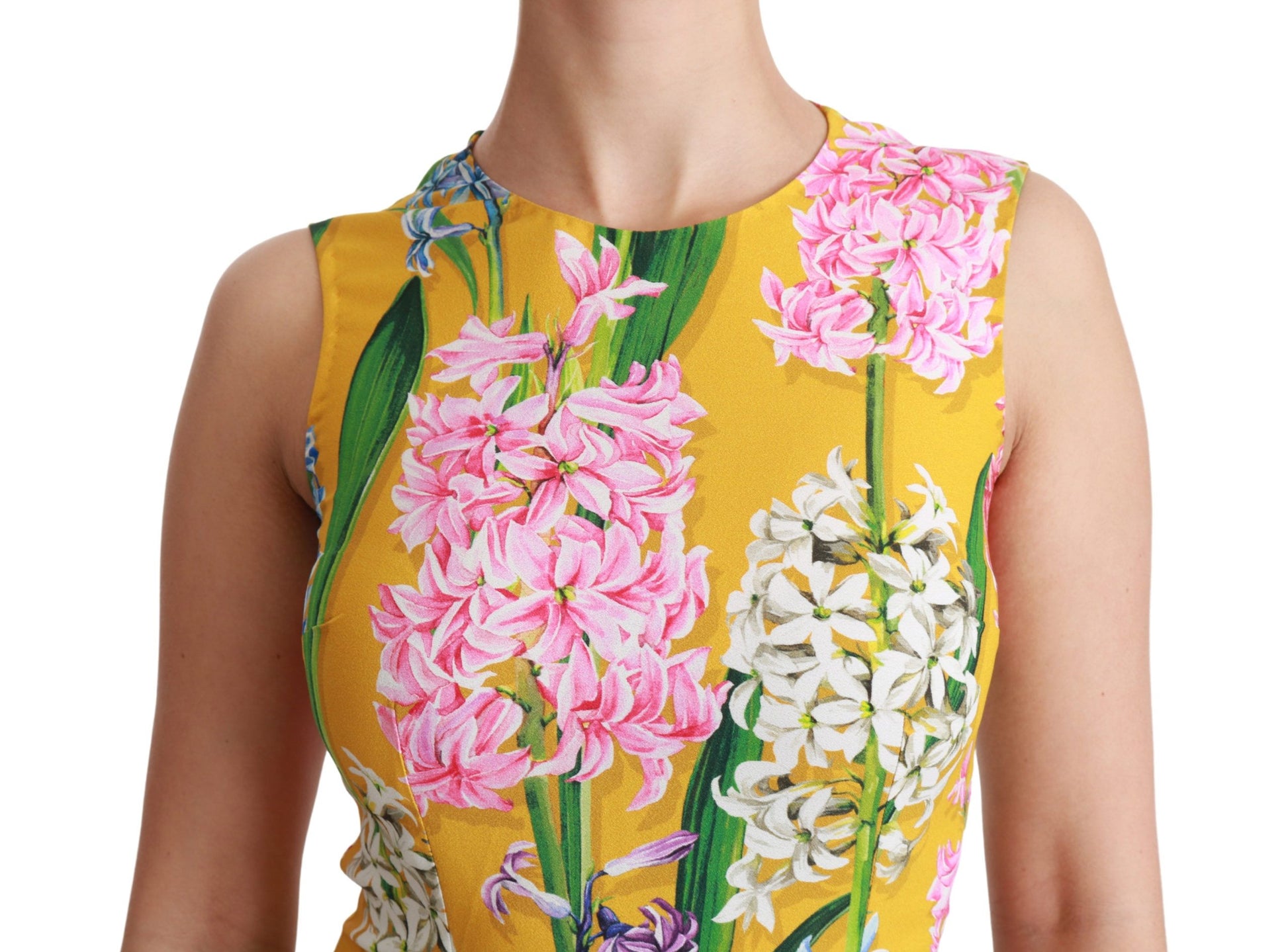 Dolce & Gabbana Yellow Floral Stretch Top Tank Blouse - Whispers Of Wisdom Clothing