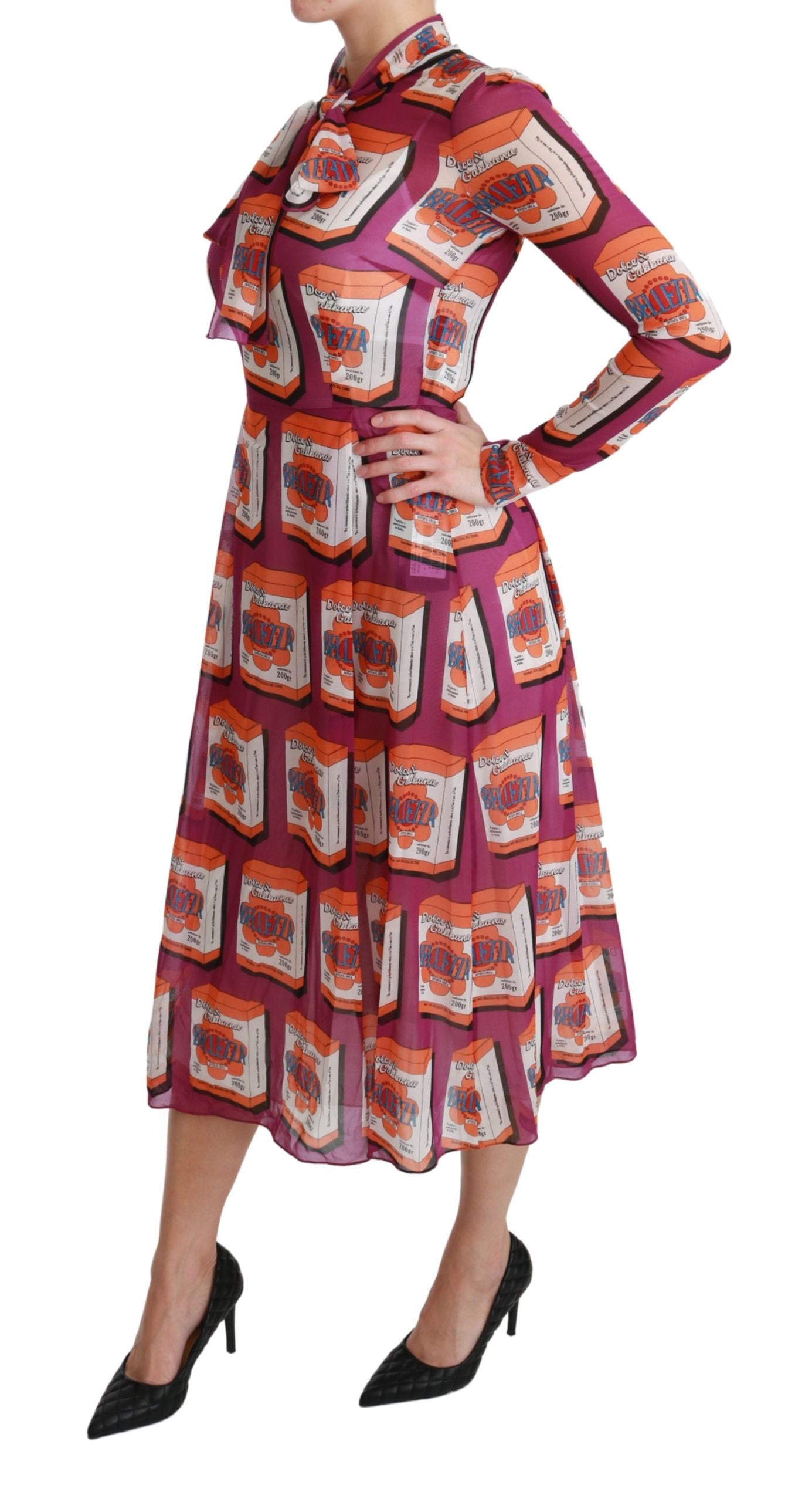 Dolce & Gabbana Purple Silk Bellezza A-Line Gown Dress - Whispers Of Wisdom Clothing
