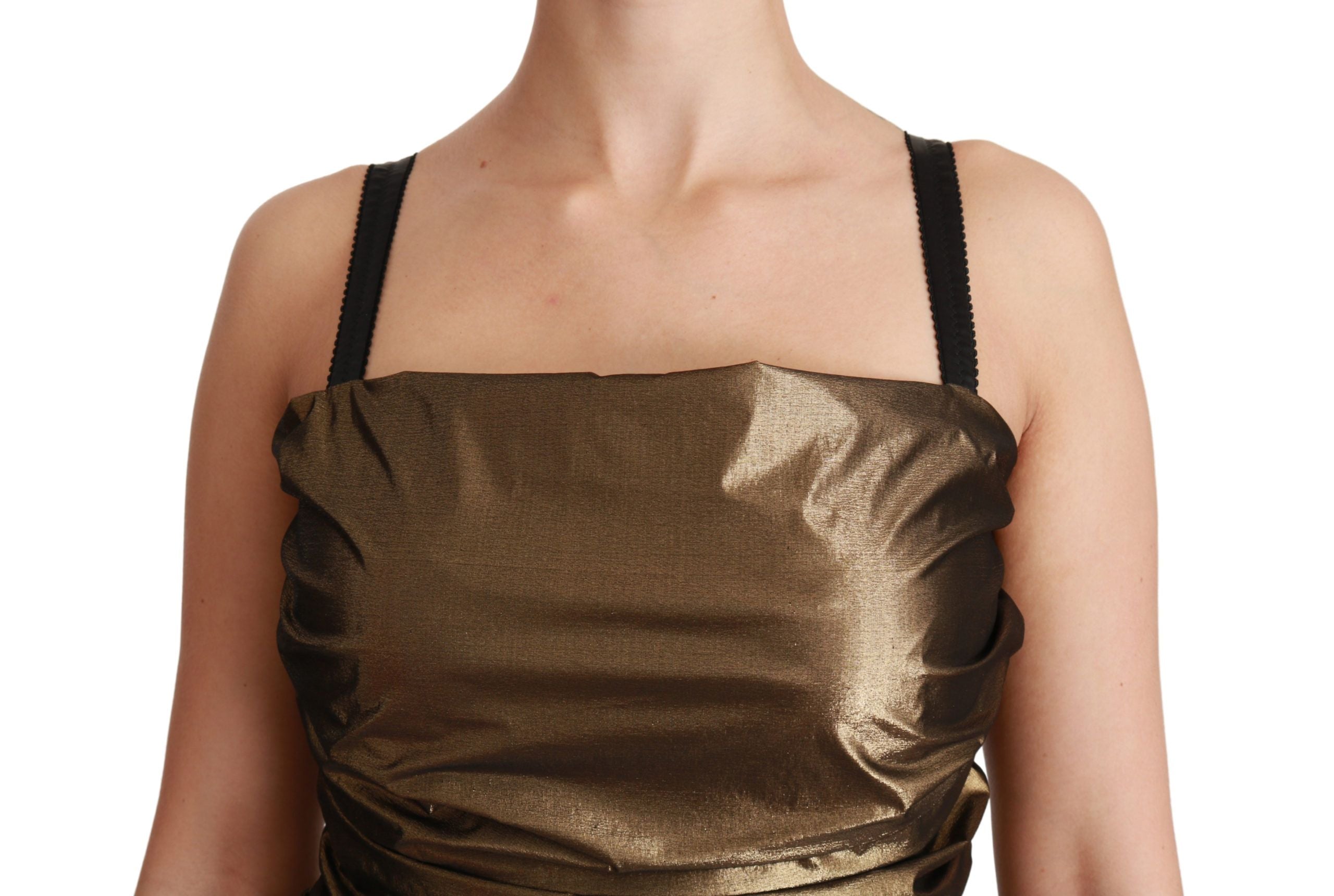 Dolce & Gabbana Nylon Bronze Bodycon Sheath Mini Dress - Whispers Of Wisdom Clothing