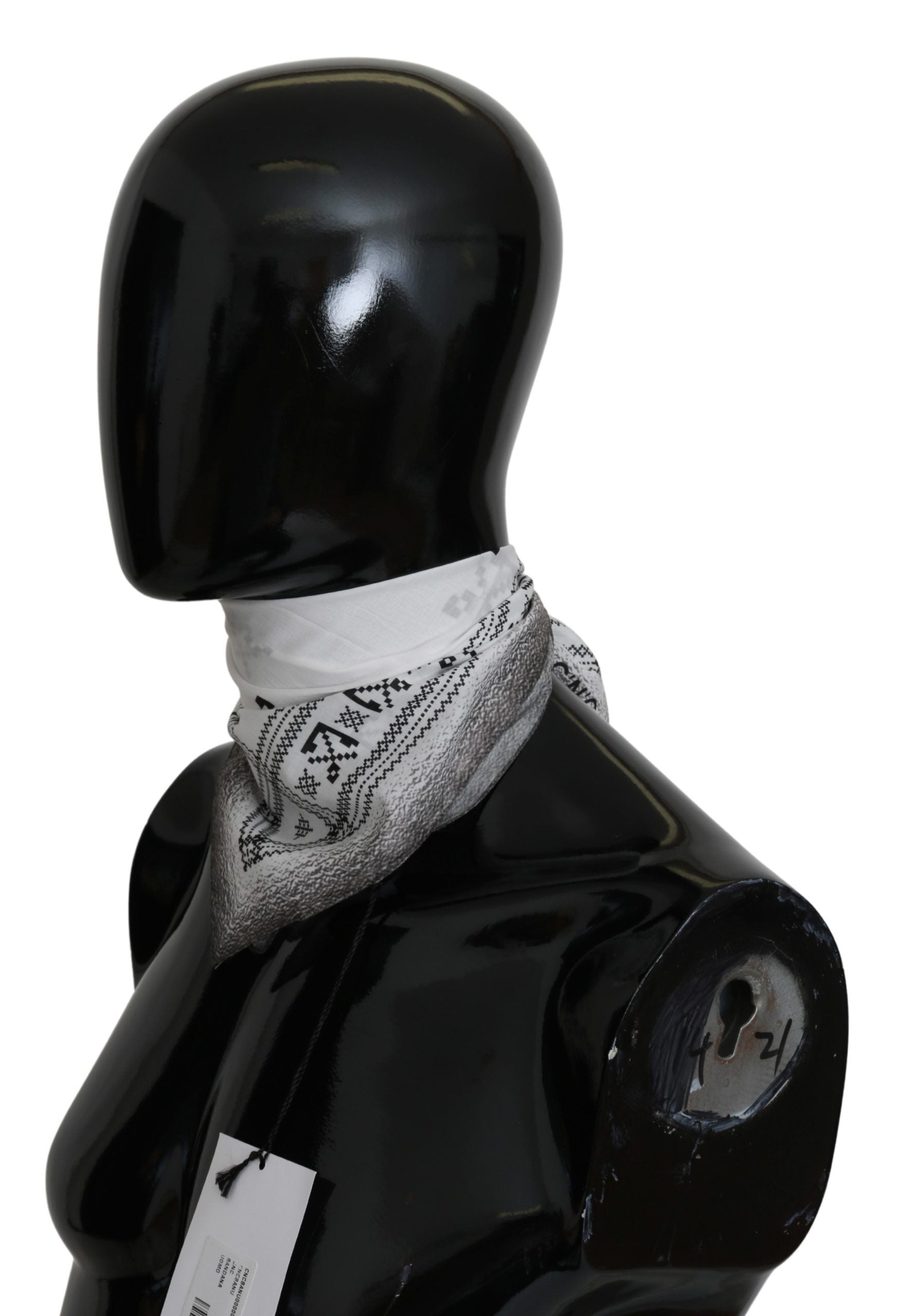 Costume National White Printed Bandana Cotton Scarf