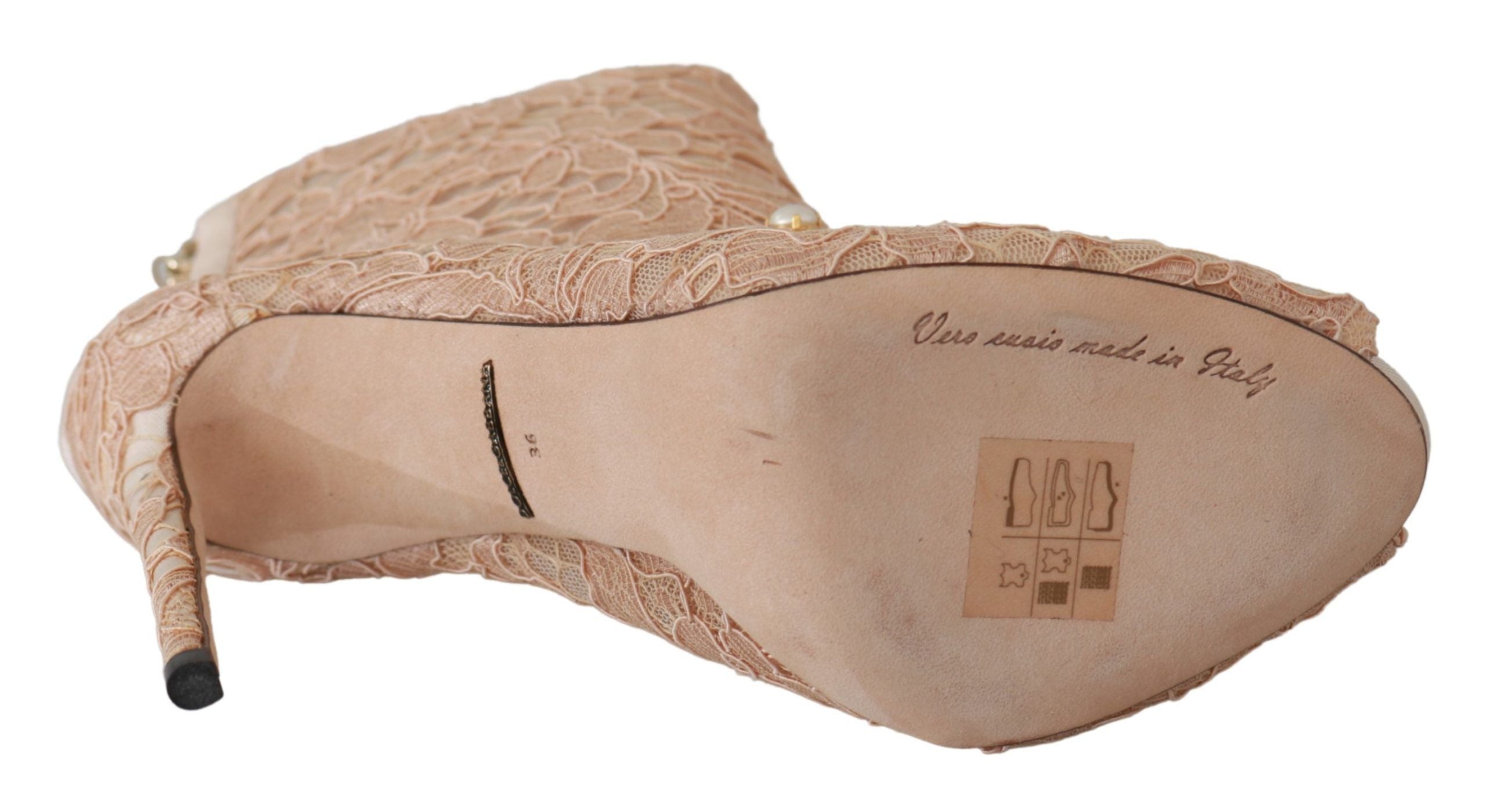Dolce & Gabbana Pink Crystal Lace Booties Stilettos Shoes - Whispers Of Wisdom Clothing