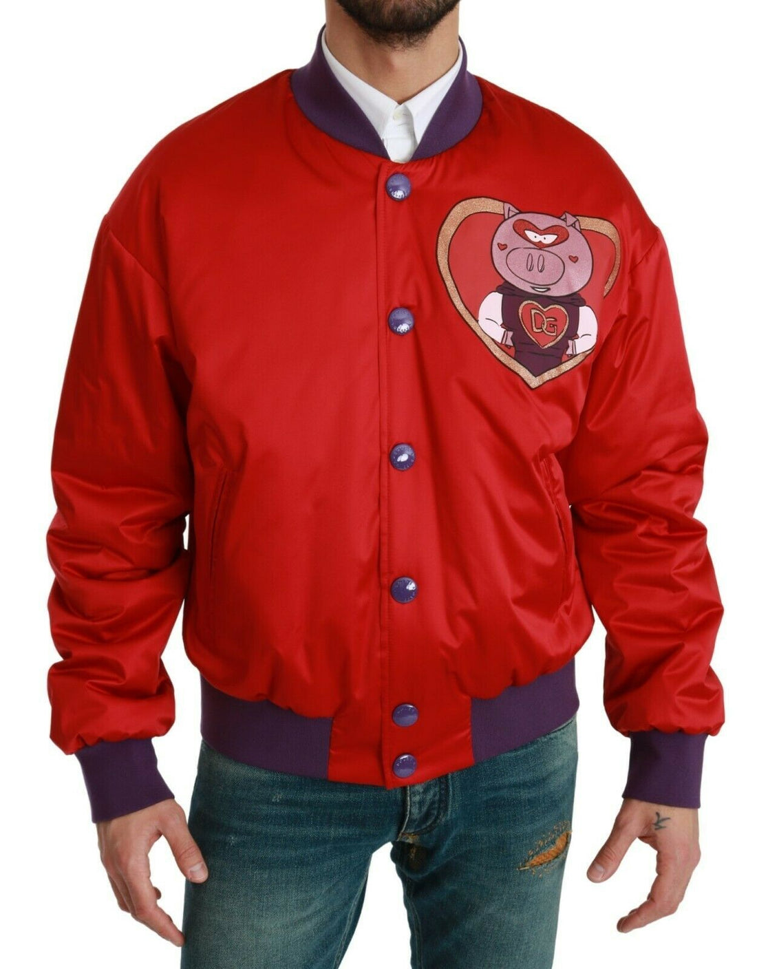 Dolce & Gabbana Red YEAR OF THE PIG Bomber Jacket - Whispers Of Wisdom Clothing